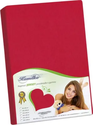 Obrázek produktu pro Prostěradlo jersey - Červená - 220x200