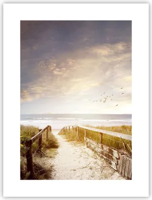 Produktbild von Poster - Poster ohne Rahmen - Meer Weg Strand - 30x40 cm - Wand Bild - Wanddeko - Wandbilder - Kunstposter - Wandposter - Bilder - Kunstdruck - Wanddekoration - Wandbild - P2XPA30x40-5190