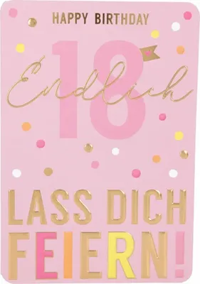 Produktbild von Depesche Klappkarten Kunterbunt : Happy Birthday Endlich 18 Lass dich... Klappkarten Kunterbunt Sortierung: Happy Birthday Endlich 18 Lass dich...