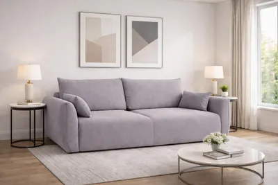 Produktbild von Kaiser Möbel Sofa mit Schlaffunktion und Bettkasten, Veloursstoff Salvador, Grau, Zephira
