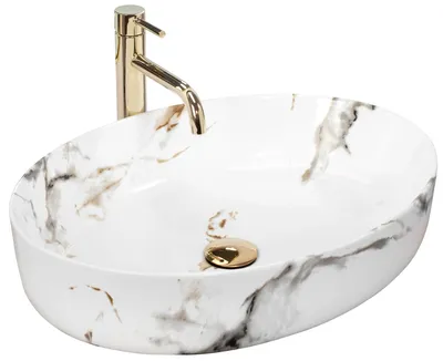 Zdjęcie produktu dla Umywalka nablatowa REA Queen Carrara Shiny