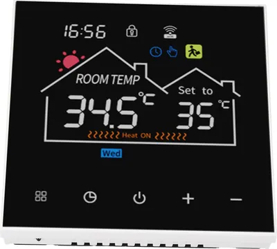 Image de Smart Digital Thermostat LCD Display Color Touchscreen Programmable Thermostat pour Chauffage Hydronique Chaudière Version WiFi (Contrôle vocal pour Yandex Alice, pour SmartThings. Protocole de communication : pour le protocole Tuya, couverture mondiale)
