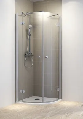 Produktbild von Runddusche 4-teilig Schulte MasterClass R550 100x100 cm Klarglas Profilfarbe chrom Scharnier halbkreis