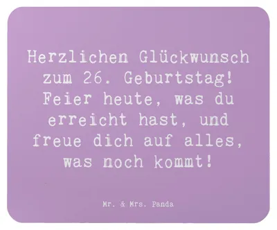 Produktbild von Mr. & Mrs. Panda Mousepad Spruch 26. Geburtstag - Lavendeltraum - Geschenk, mauspad laptop, Freundschaft, besondere Anlässe, pc, Feiern, Mouse Pad, Geburtstagsgeschenk