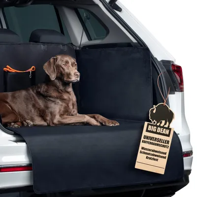 Produktbild von BigDean Universelle Kofferraum Schutzmatte mit Seiten- und Stoßstangenschutz – Schmutz- & Wasserabweisende Kofferraummatte für Hund und Gepäck