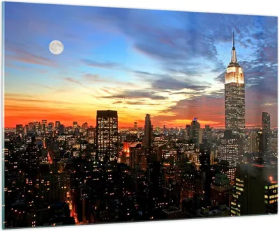 Produktbild von Bilder auf glas - Amerika gebäude sonnenuntergang wolkenkratzer - 100x70cm - Glasbilder - Wandbilder - Kunstdruck - Wanddekoration aus Glas - Glas Bilder - Wandbild auf Glas - GAA100x70-2125