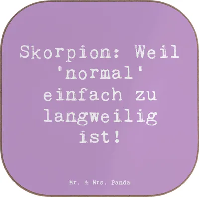 Produktbild von Mr. & Mrs. Panda Tischuntersetzer Spruch Skorpion Unikat - Lavendeltraum - Geschenk, Leidenschaft, gläseruntersetzer, Sternzeichen, Tischschoner, Geheimnisvoll, Horoskop