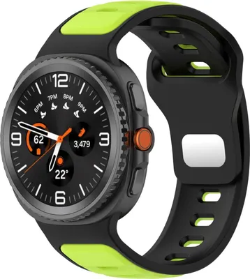 Obrázok produktu pre Pre Samsung Galaxy Watch 8 / 8 Classic Reverse Buckle Dvojfarebný silikónový remienok Black / Green