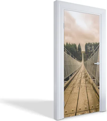 Produktbild von Türdeko Aufkleber Selbstklebende Wandsticker Personalisiert - Hängebrücke - 95 x 205 cm