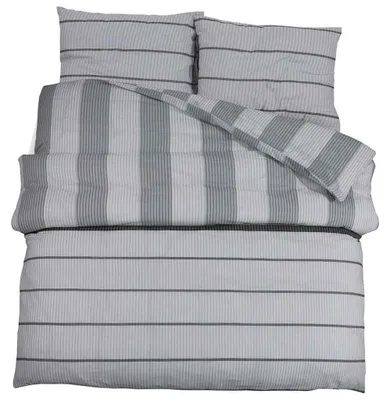 Produktbild von vidaXL Bettwäsche-Set Grau 260x240 cm Baumwolle
