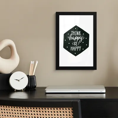 Produktbild von MuchoWow® MuchoWow® Gerahmtes Poster Zitat - Glücklich - Kind - Jungen - Mädchen - Baby - Kinder 20x30 cm - Poster mit zchwarzem Bilderrahmen - Drucken - Bilder Poster im Rahmen