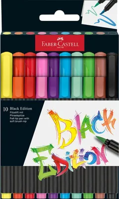 Image de FABER CASTELL 116451 Étui pour feutres Black Edition pointe pinceau Étui carton de 10 pièces(S)