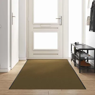 Image de Tapis d'entrée Marron et Noir 120 x 400 cm 100% Polyamide