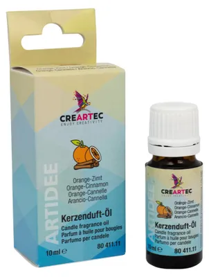Produktbild von CREARTEC Kerzenduftöl - Orange-Zimt - 10ml - für alle Wachse (Paraffin, Soja oder Bienenwachs) - intensiv und langlebig