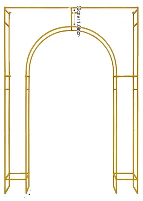 Obrázek produktu pro Svatební oblouk, pevný kovový rám, elegantní design, zlatá barva, 1,8–2,5 m (5,91–8,2 ft)