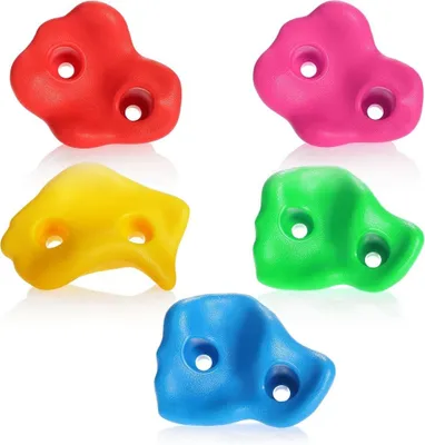 Produktbild von Klettersteine für Kinder, 5 Stück – Klettergriffe für Kletterwand, Spielturm, Baumhaus und Hochbett – bis 200 kg – bunt