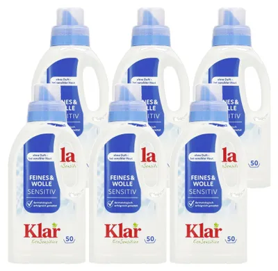 Obrázok produktu pre Prací prostriedok na vlnu, prací gél na jemné prádlo, 6 x 500 ml prací prostriedok bez vône