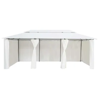 Produktbild von vidaXL Pavillon mit Vorhängen 600x298x270 cm Weiß 180g/m²