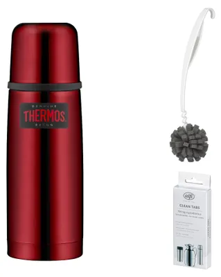 Immagine prodotto di THERMOS LIGHT & COMPACT BEVERAGE BOTTLE Isolierkanne cranberry red polished – Vorteilsset mit Reinigungsbürste CLEAN FIX 30 cm | HAN 4019248035 | EAN 5010576956774