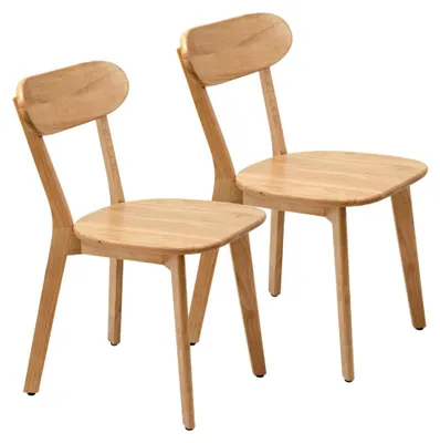Produktbild von Esszimmerstühle aus 100 % Massivholz 2er-Set Mid-Century-Modern-Stil Holzfarbe