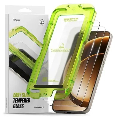 Immagine prodotto di Vetro temperato per schermo con applicatore per OnePlus 15, Ringke Easy Slide, 2 pezzi