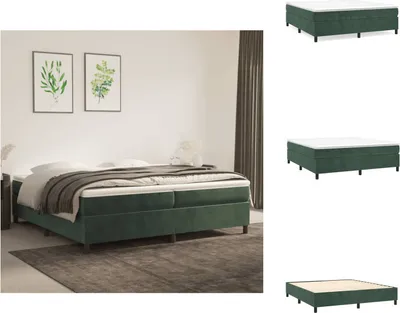 Produktbild von vidaXL Boxspringbett Dunkelgrün 200x200 cm Samt -  Betten & Bettgestelle