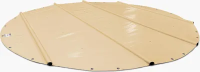 Produktbild von SafeDeluxe® PREMIUM Runde Poolplane Stangenabdeckung ohne Stangen (Durchmesser der Plane = 350cm, Beige RAL1014) Rollabdeckung Poolabdeckung Abdeckung aus LKW Plane