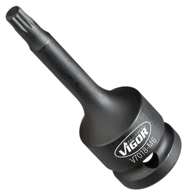 Imagen del producto de VIGOR, llave de impacto, puntas para destornillador, modelo V7018-M6, 1/2", tipo XZN, para tornillos M6