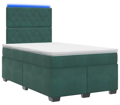 Productafbeelding van Boxspringbed met matras Donkergroen 120 x 200 cm Fluweel