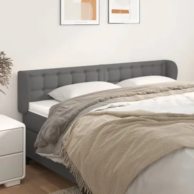 Produktbild von vidaXL Kopfteil mit Ohren Grau 163x23x78/88 cm Kunstleder - Kopfteil - Kopfteile - Bett-Kopfteil - Bettkopfteil