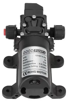 Obrázek produktu pro Vodní čerpadlo – membránové čerpadlo – 12 V, 6 l/min – 72 W, 6 A – samonasávací – automatický tlakový spínač – vysoký tlak 0,9 MPa – černé