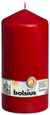 Immagine prodotto di Candela a colonna - Altezza 20 cm - Diametro 9,8 cm - Rosso antico