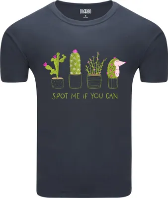 Immagine prodotto di Diarbo T-shirt da uomo con stampa di cactus e riccio grigio scuro taglia L