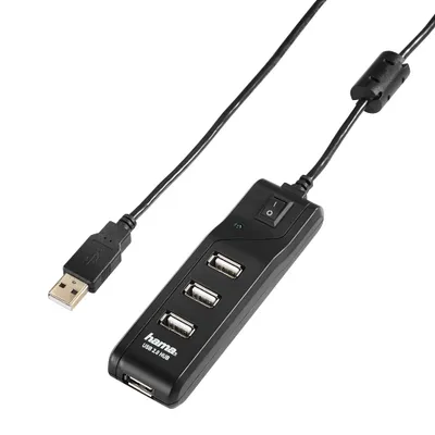 Zdjęcie produktu dla Hama 00054590, USB 2.0, USB 2.0, 480 Mbit/s, Czarny, Windows 2000/XP/Vista/7 Mac OS 10.x