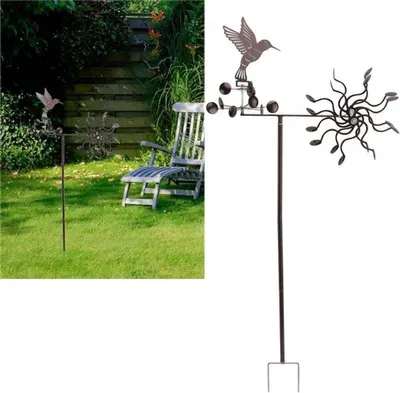 Bunte Windspinner aus Metall für den Außenbereich - Dekorativer Windmühlen für Garten, Terrasse und Auffahrt