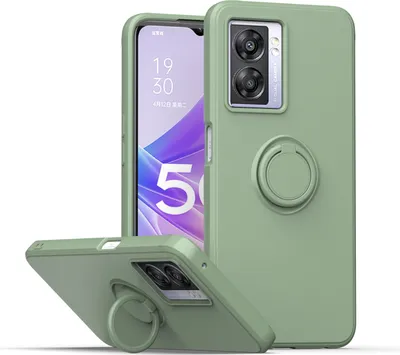Produktbild von Oppo A57 5G Handyhülle, Ring Halter Ständer Kratzfeste Weiche Silikon schutzhülle für Oppo A57 5G Türkis