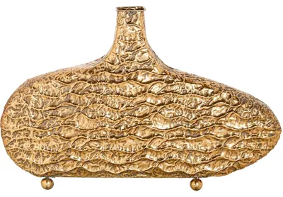 Produktbild von Bodenvase aus Metall, goldfarben, 76 x 14 x 49 cm