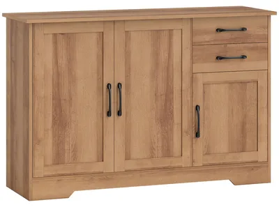 Immagine prodotto di Mobile Cucina Buffet 120x38x79 cm con 2 Cassetti e 3 Armadietti in MDF Rovere