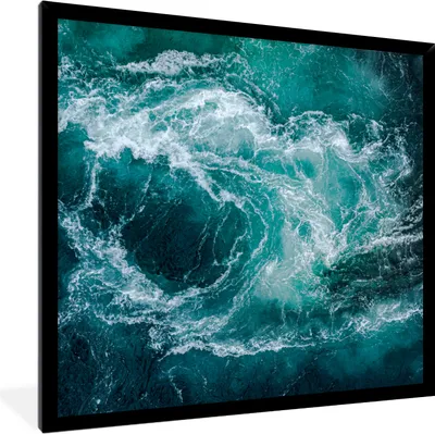 Produktbild von MuchoWow® Gerahmtes Poster Meer - Norwegen - Wasser 40x40 cm - Poster mit Schwarzem Bilderrahmen Wandposter Rahmen Foto Bilder - Mit Rahmen - Wanddekoration Schlafzimmer