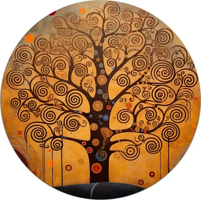 Produktbild von Wallario Premium Glasbild, freischwebende Optik, kräftige Farben, rund 50cm Durchmesser, Motiv Baum des Lebens