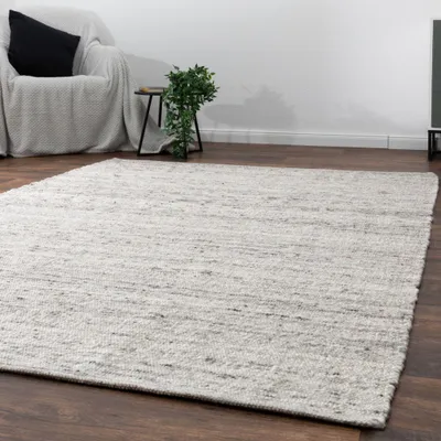 Immagine prodotto di Tappeto tessuto a mano Steffensmeier Athen | Lana (lana vergine), grigio beige, tessuto a mano, follato, dimensioni: 80x150 cm Soggiorno e camera da letto
