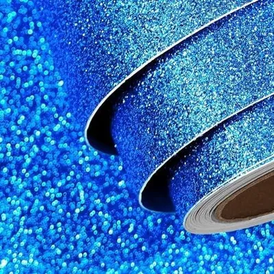 Produktbild von Selbstklebende Glitterfolie Blau - Glittertapete für Kreative Projekte 40CMx2M