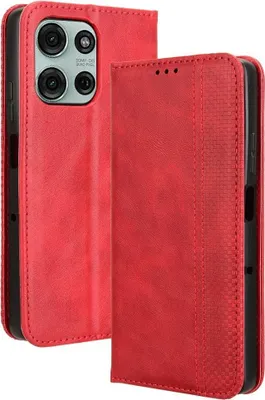 Produktbild von Motorola Moto G75 Hülle - Coverup Vintage Style Klapphülle - Rot