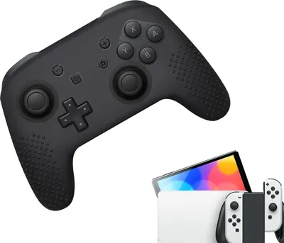 Produktbild von Hüllen & Skins für Nintendo Switch 1 – Performance-Gaming-Hülle – Soft Grip-Abdeckungen – Anti-Rutsch-Zubehör für Pro-Controller – Schwarz