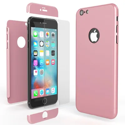 Produktbild von iPhone 6 Plus Hülle Rundum Handyhülle mit Displayschutz von NALIA, 360° Case Rose Gold
