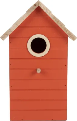 Image de Maisonnette pour oiseaux Clayre & Eef, modèle 6H2442, rouge et marron, dimensions : 15 x 10 x 22 cm
