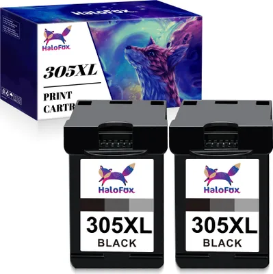 Produktbild von 2ER Schwarz 305XL Druckerpatronen für HP 305XL Multipack Envy Serie 6010 6020 6022 6030 6032 6052 6055 6058 6075 Pro Serie 6420 6422 2820e