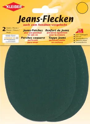 Produktbild von KLEIBER Jeans-Bügelflecken oval 130 x 100 mm grün 2 Stück