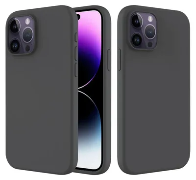 Produktbild von MobyDefend Hülle für iPhone 14 Pro - Matte Silikon Schutzhülle - Schwarz