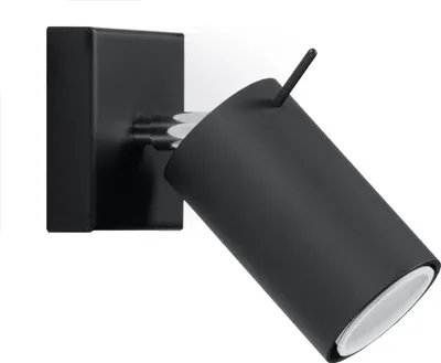 Produktbild von Wandleuchte RING schwarz 1xGU10 10W Stahl 8x16x8cm Sollux Lighting